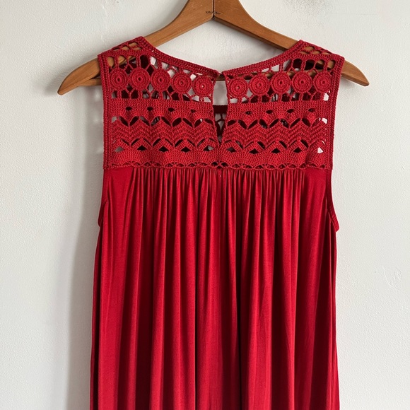 LOFT Red Crochet Soft Dress Size - Picture 4 of 6